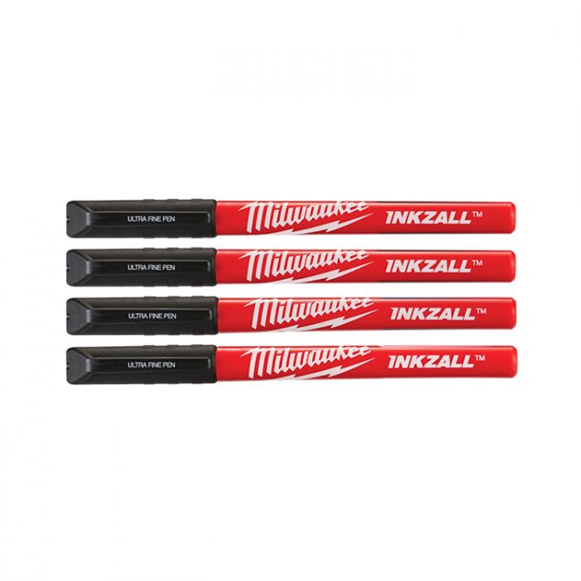 Набор ручек Milwaukee Fine Tip InkZAll 4 шт, черный (48223164)