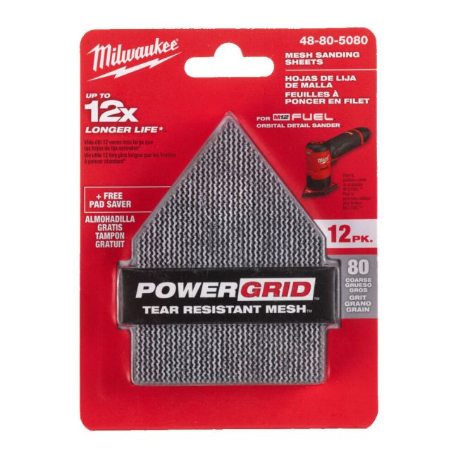 Сітка шліфувальна PG Mesh HL MILWAUKEE, 67х92мм, зерно 120, (13шт) (для M12 FDSS) (48805120)