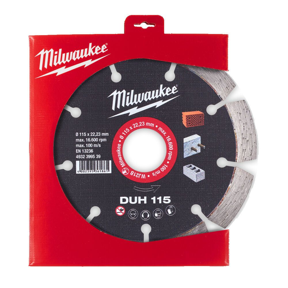 Диск алмазний MILWAUKEE DUH 115, діаметр 115мм (залізобетон, цегла) (4932399539)
