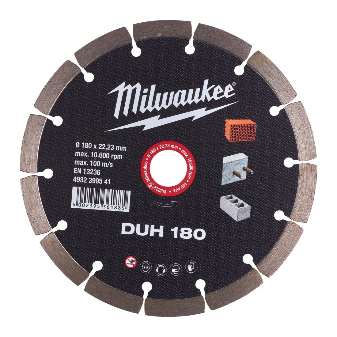 Диск алмазний MILWAUKEE DUH 180, діаметр 180мм (залізобетон, цегла) (4932399541)