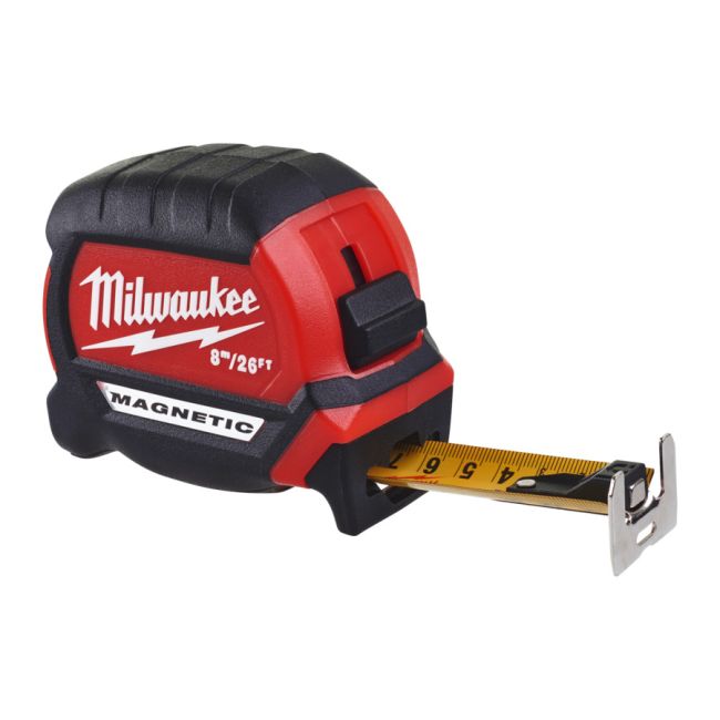 Рулетка магнитная MAGNETIC MILWAUKEE GEN III, 8м/26фт (27мм) (4932464603)