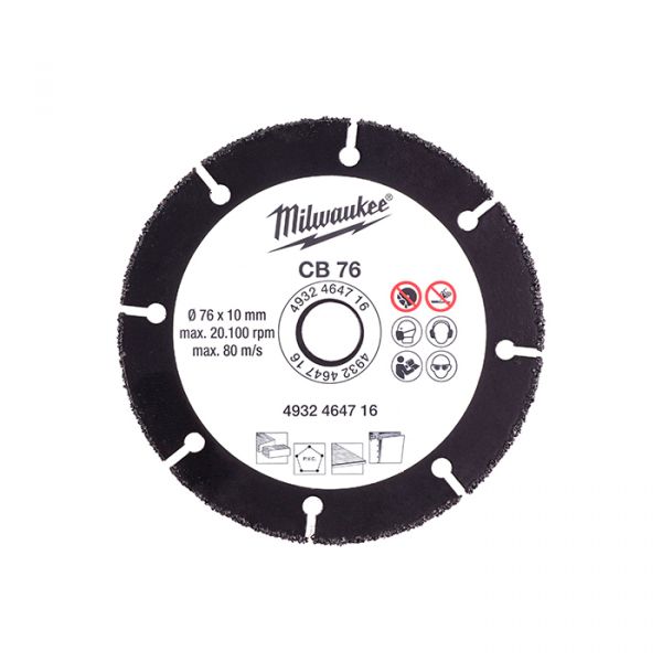 Диск для циркулярных пил по дереву Milwaukee CB 76 x 10 мм ДЛЯ M12 FCOT  (4932464716)