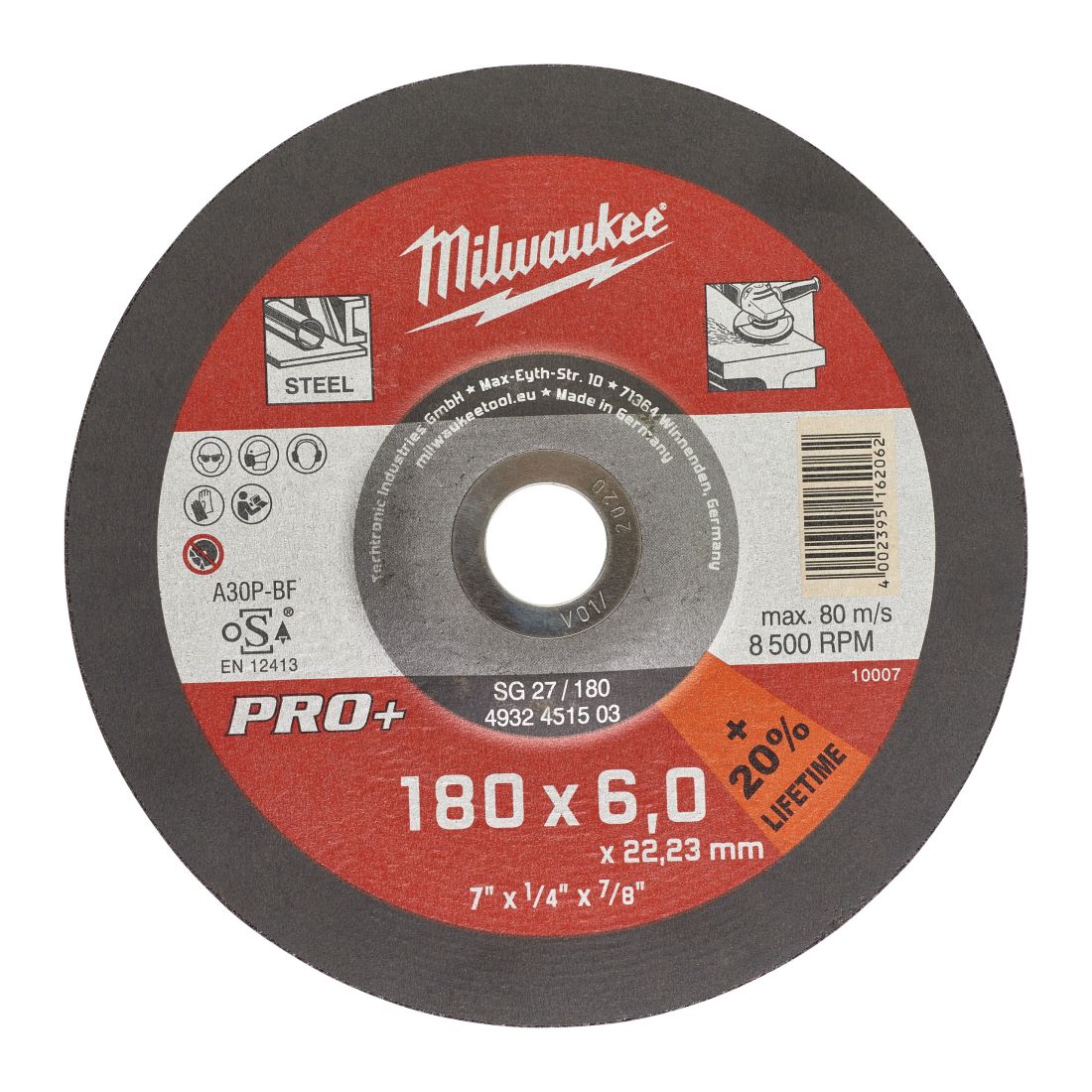 Диск зачистний по металу MILWAUKEE, SG 27/150х6 PRO+, діаметр 150мм (4932471387)