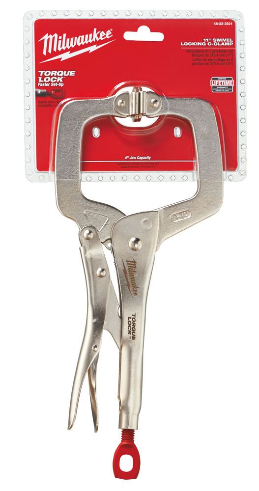 Затискач-струбцина тип С Torque Lock MILWAUKEE, 100х100мм (шарнірні губки), 280мм (4932471727)