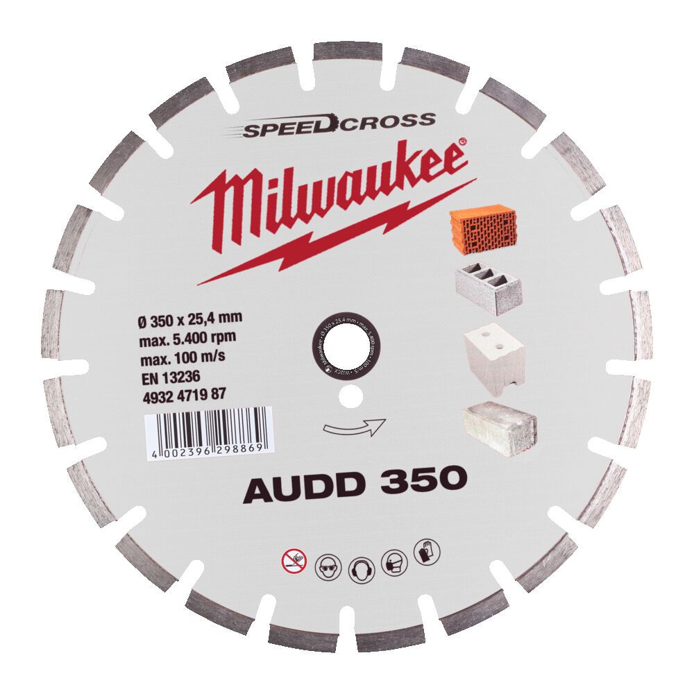 Диск алмазний Speedcross MILWAUKEE AUDD 350, діаметр 350мм (бетон, цегла, асфальт) (4932471987)