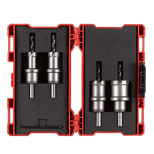 Набір коронок Holesaw TCT MILWAUKEE, для сталі/нержавіючої сталі (діаметри 16,20,25,32мм) (4шт), палстиковий кейс (4932479058)
