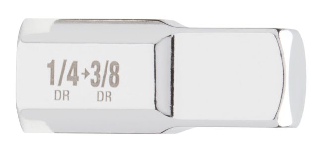 Перехідник хромований для головок MILWAUKEE, з квадрата 1/4'' на 3/8'' квадрат (4932480646)