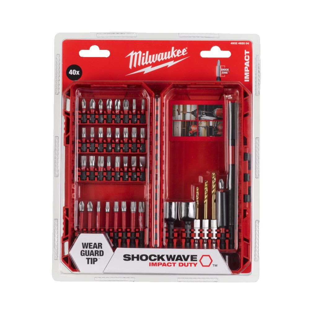 Набір біт Milwaukee SHOCKWAVE 40 шт, пластиковий кейс (4932492004)