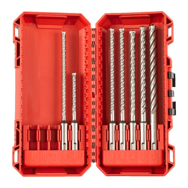 Набір бурів SDS-PLUS MX4 PACKOUT MILWAUKEE (діаметри 5,5/5/5,5/6/8/10мм) (7шт), (заміна на 4932500061) пластиковий кейс (4932492114)
