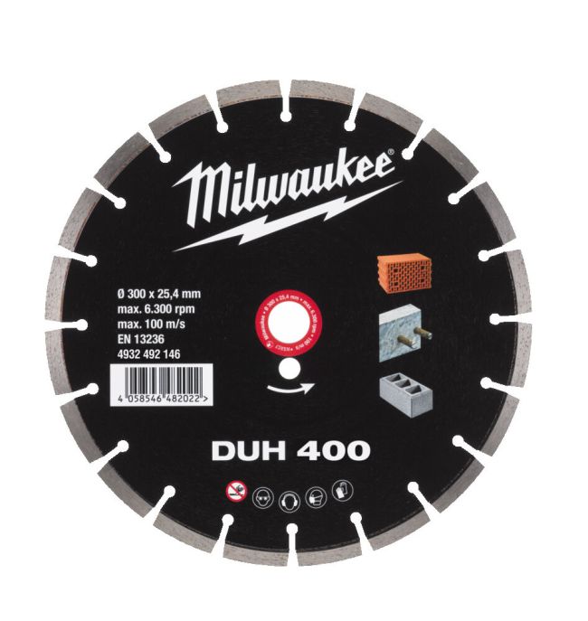 Диск алмазний MILWAUKEE DUH 400, діаметр 400мм (залізобетон, цегла) (4932492146)