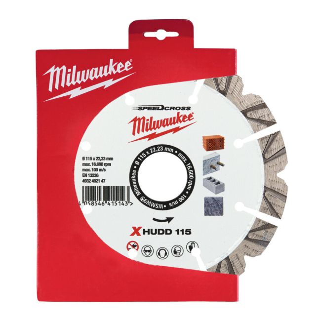 Диск алмазний Speedcross MILWAUKEE XHUDD 115, діаметр 115мм (залізобетон, граніт, цегла) (4932492147)