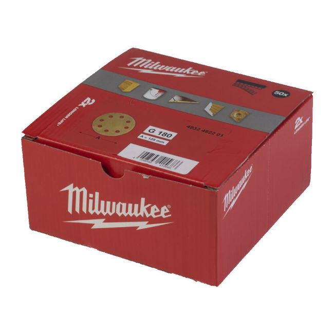 Папір шліфувальний HP MILWAUKEE діаметр 125/8 HL, зерно 180, (50шт) (4932492201)