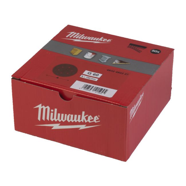 Папір шліфувальний MILWAUKEE діаметр 150мм//6 HL, зерно 60, (50шт) (4932492227)