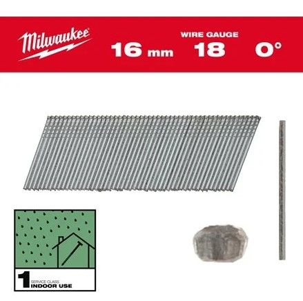 Цвяхи оцинковані вкриті смолою з Т-образною головкою MILWAUKEE, 18G/0 градусів/19мм, (10000шт) (4932492550)