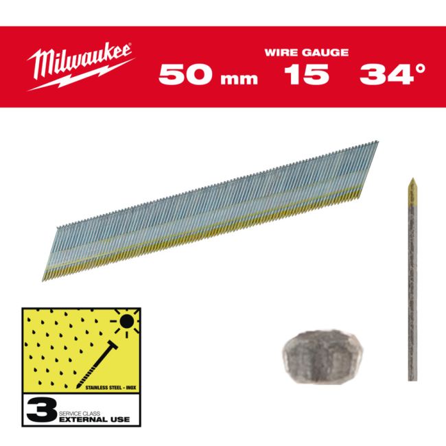 Набір цвяхів для нейлера 15G/34 /63мм (2200 шт) (4932492580)