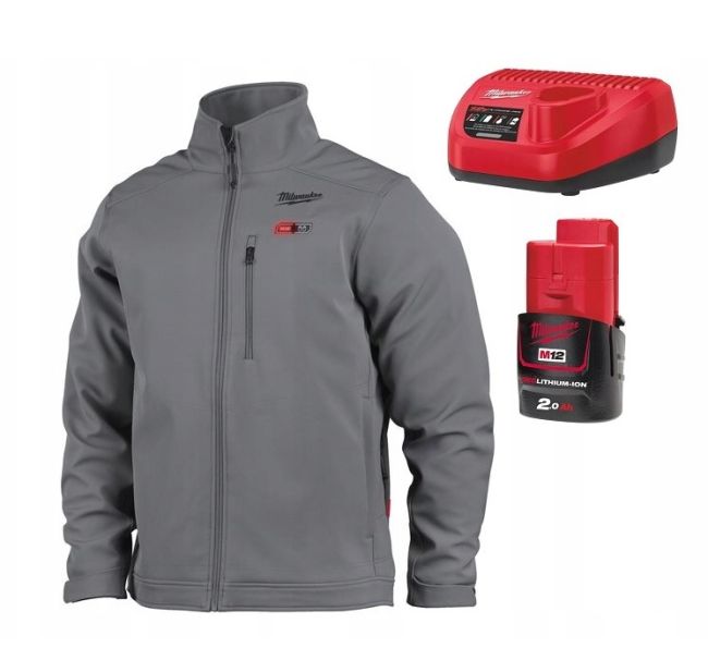 Куртка з підігрівом MILWAUKEE, M12 HJGREY5-201(S), сіра (розмір S) (+зар.пр., 1 акум.Х 2Аг) (4932492954)