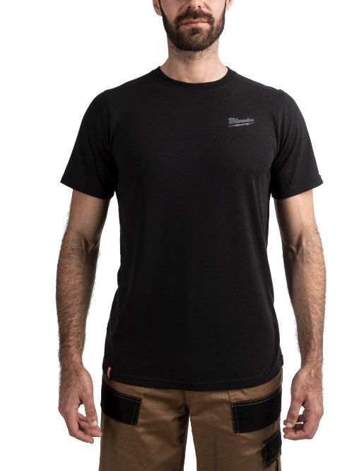 Футболка MILWAUKEE HTSSBL-L, легка з коротким рукавом, чорна, (розмір L) (4932492965)