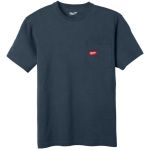 Футболка MILWAUKEE WTSSBLU-L, з карманом та коротким рукавом, синя, (розмір L) (4932493015)