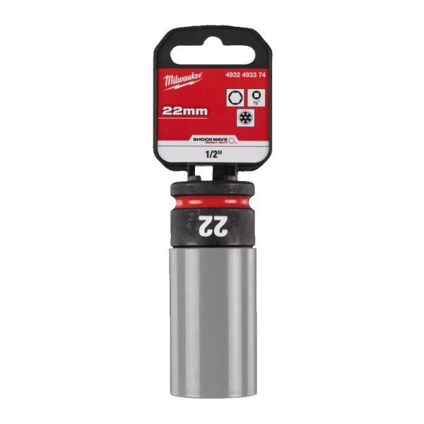 Головка ударна подовжена 1/2" AUTO MILWAUKEE, 22мм (пластик) (4932493374)