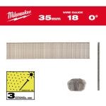 Цвяхи з нержавіки вкриті смолою з Т-образною головкою MILWAUKEE, 18G/0 градусів/35мм, (5000шт) (4932498745)