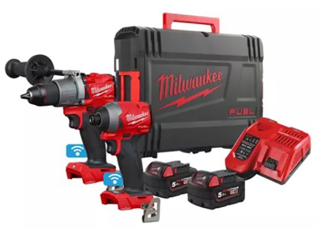 Набір інструментів дріл, винтоверт акум. MILWAUKEE, M18 ONEPP2A2-502X (M18 ONEPD2, M18 ONEID2 +зар.п (4933464529)