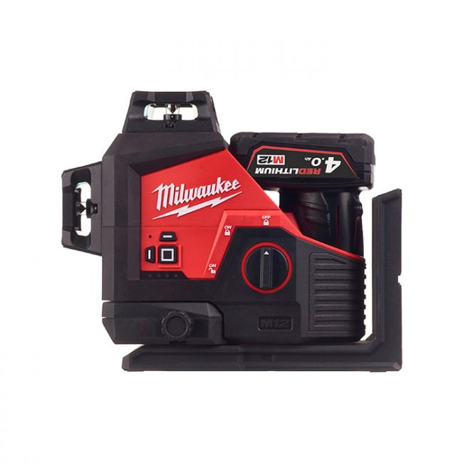 Нівелір лазерний 3D акумуляторний MILWAUKEE, M12 3PL-401C (+заряд. пристрій. ,1акум.Х4Аг, кейс) (4933478102)