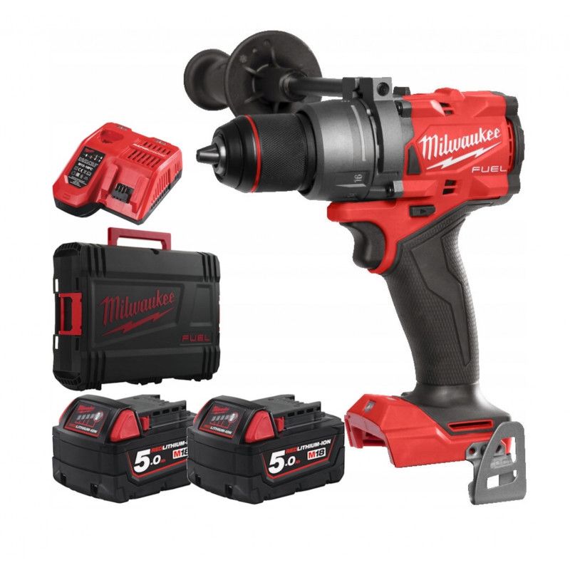Дриль-шуруповерт з ударом акумуляторний безщітковий MILWAUKEE, M18 FPD3-502X, 158Нм (зарядний пристрій М12-18 FC, 2 акумулятори (4933479860)
