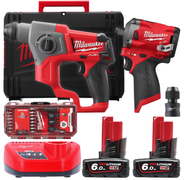 Набір з двох інструментів безщіткових акумуляторних M12 FPP2BP-602X POWER PACK MILWAUKEE (4933481029)