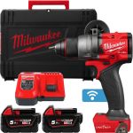 Дриль-шуруповерт з ударом акумуляторний безщітковий MILWAUKEE, M18 ONEPD3-502X, 158Нм (зарядний пристрій М12-18 FC, 2 акумулятор (4933492801)