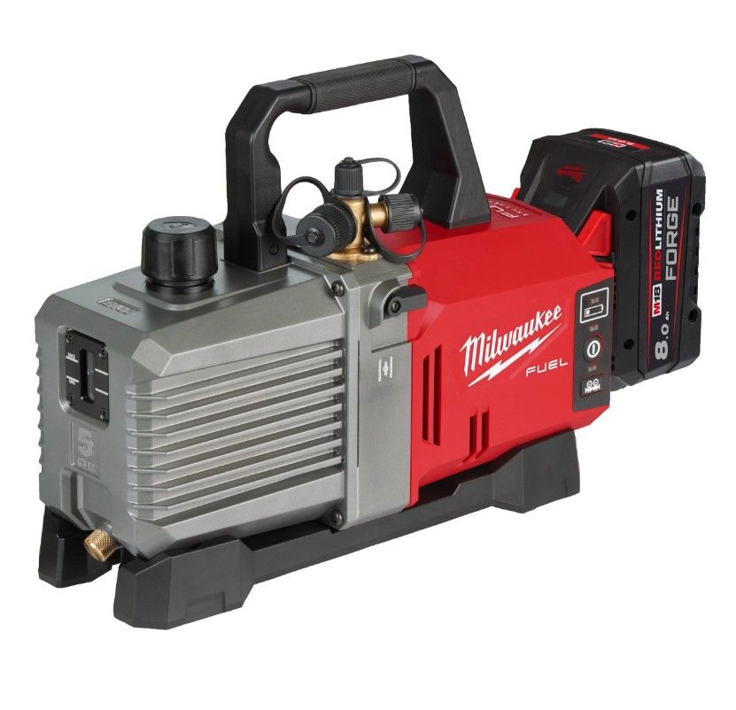 Насос вакуумний акумуляторний MILWAUKEE, M18 FVP5-801 з адаптером (зарядний пристрій M12-18 FC, 1 акумулятор М18 FB8 8Аг) (4933499249)