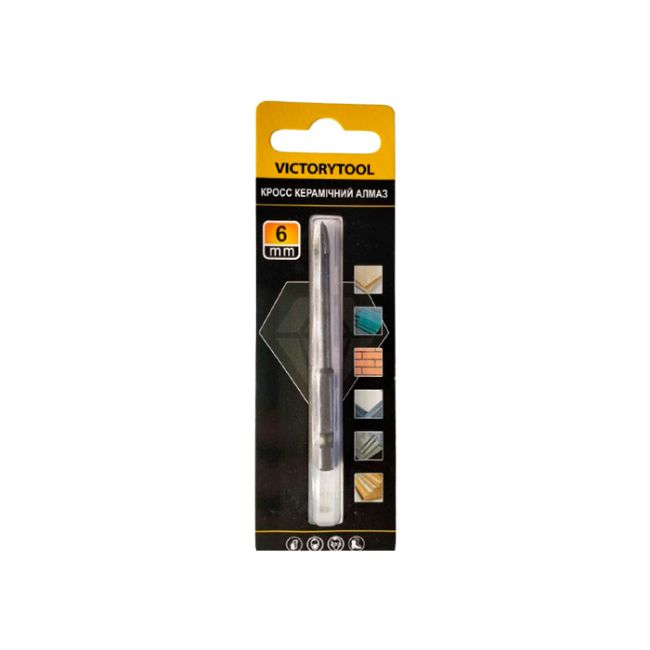 Свердло по плитці з шестигранним хвостовик VICTORYTOOL 6 мм (К106)