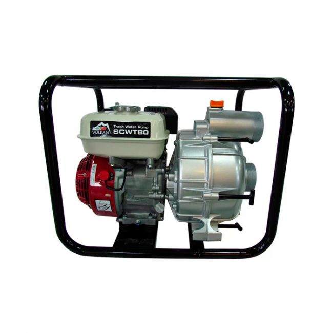 Мотопомпа бензиновая Vulkan SCWT80H для грязной воды с двигателем Honda GX 200 (81696)