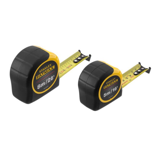 Рулетки вимірювальні FatMax®, 5м/16х25мм + 8/26х25, в хромованому корпусі STANLEY FMHT81745-0